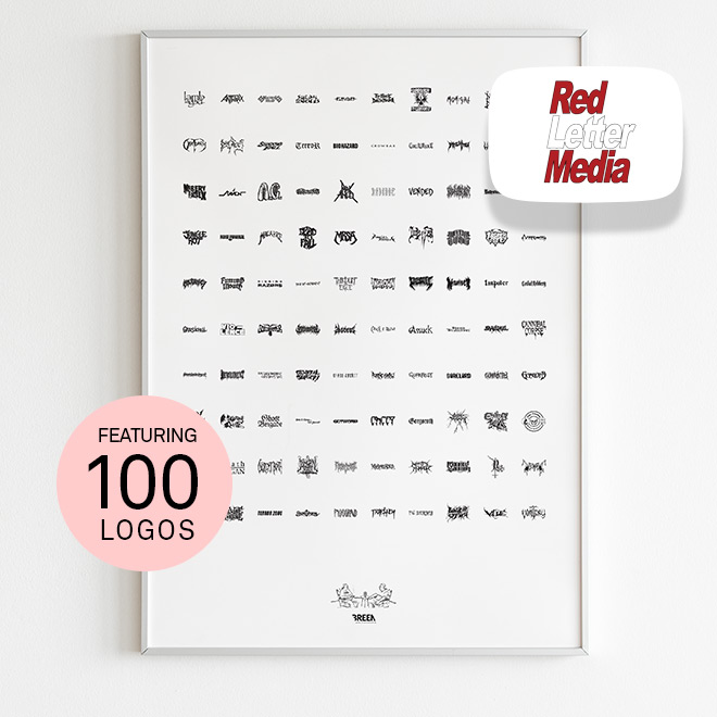 Red Letter Media Metal Band Logos Poster